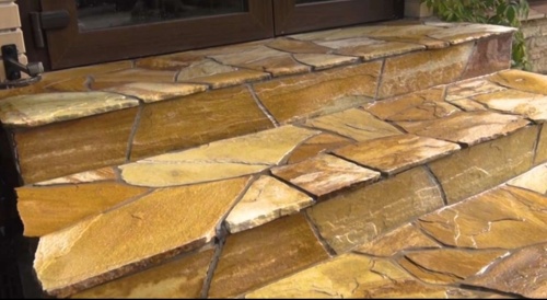 Плитняк златолит жёлтый золотистый для отмостки купить в Республике Крым